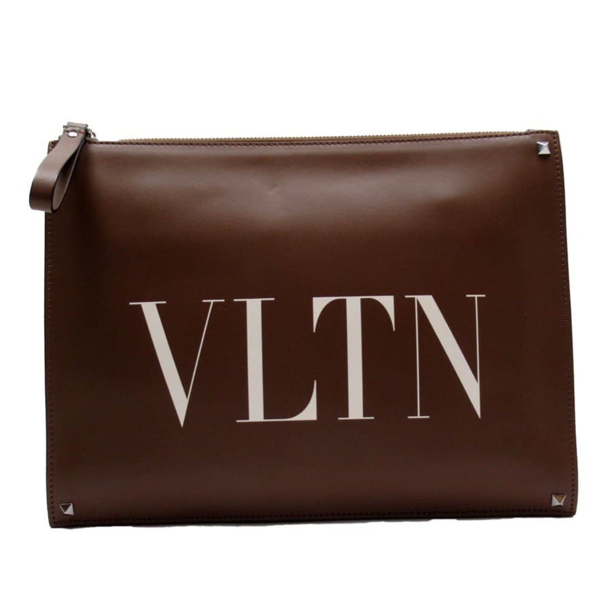 Valentino Garavani Garavani Clutch Bag Brown Leather X Studs